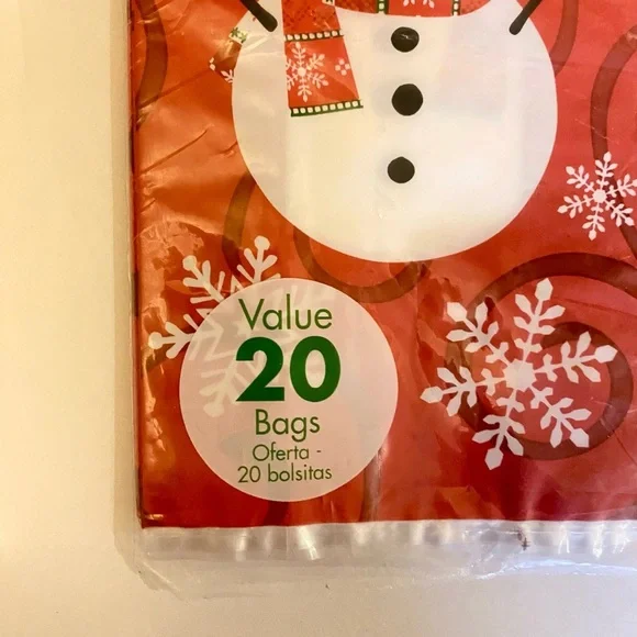 Amscam 20 Count Small, Cello, Festive Snowman Party Bags/Treat Containers/Baking - Picture 3 of 7